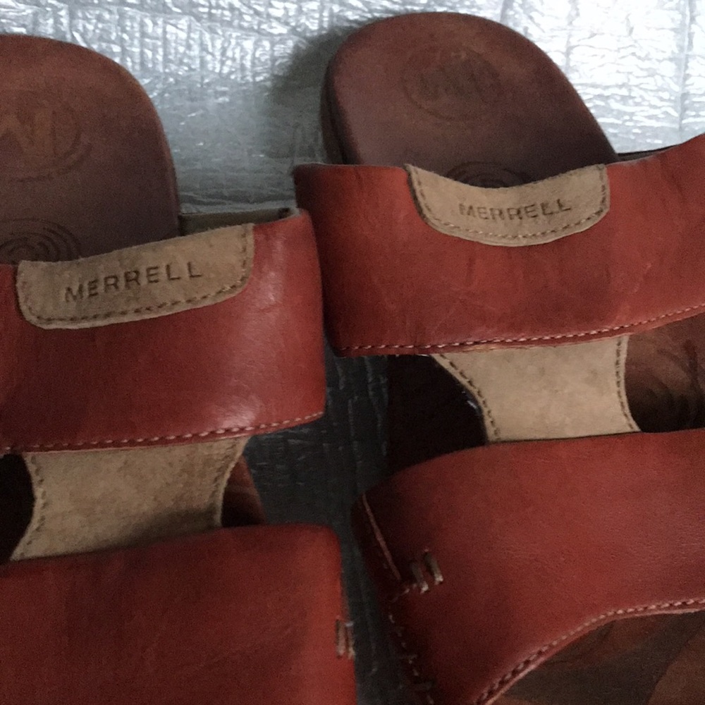 Merrell Leather Slip On Sandals - Picture 2 of 5